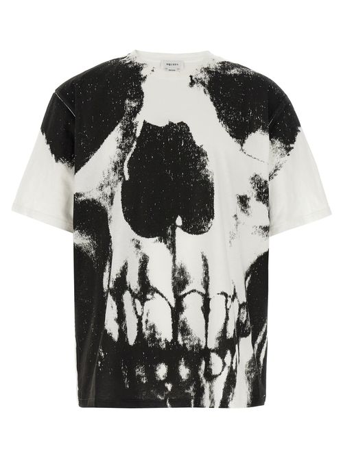 Skull-Print Cotton T-Shirt — White