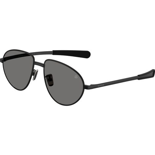 Moncler Unisex Moncler ME4009 VIZLA 100181 Gafas de sol Metal Negro Gris Piloto Polarizado