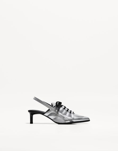 Bershka High-Heel Slingback Soccer Shoes Women 8 Grey