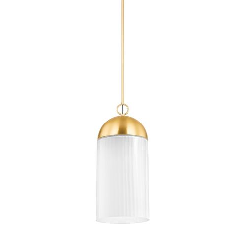 Aged Brass One Light Pendant from the Emory Collection