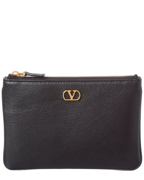 VLogo Signature Leather Pouch