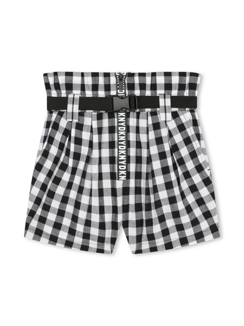 Dkny Kids 키즈 checked cotton shorts - Black D60069M41