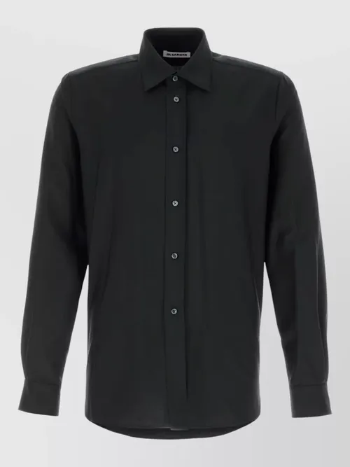Jil Sander - wool blend shirt long sleeves collar