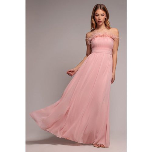 Goddiva Bridesmaids Chiffon Maxi Dress - Blush