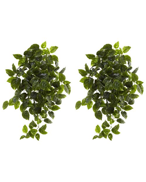 Set of 2 Indoor/Outdoor UV-Resistant Artificial Pothos Hanging Plants