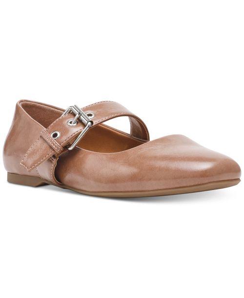 Women's Mellie Buckle Strap Mary Jane Flats - Latte