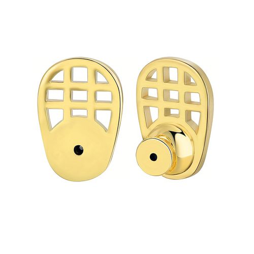 TEMU 2 Pack 18k Golden-plated Earring Backs For Ears - Heavy Duty Lifters With Sturdy Grid Backing, Secure Non-slip Design, Comfortable & Stable For