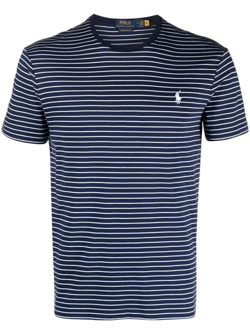 Striped cotton T-shirt - Blue