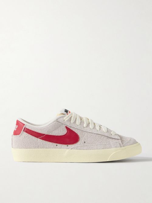 Blazer Low '77 Vintage Leather-trimmed Brushed-suede Sneakers - White