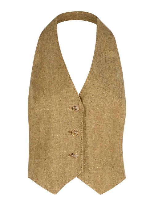 Sauro Beige Linen Vest