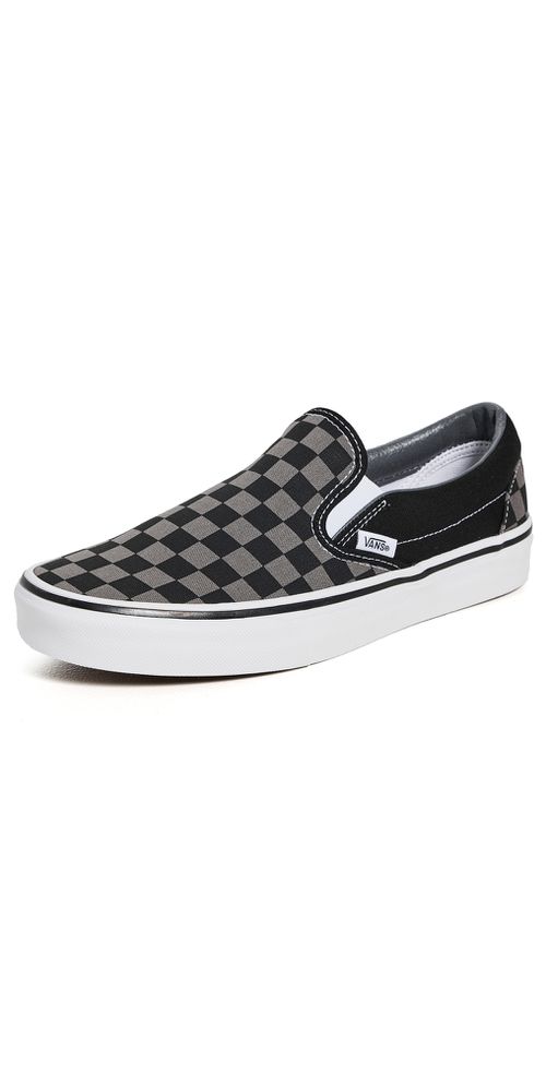 Classic Slip On Unisex Sneakers Black/Pewter Checkerboard W