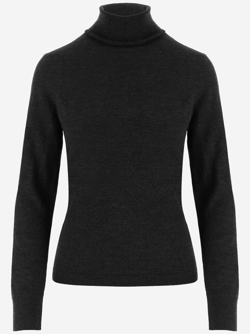 Virgin Wool Turtleneck Sweater — Black