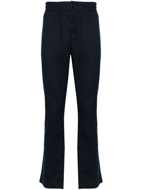 Sanderson straight-leg linen-blend trousers - Blue