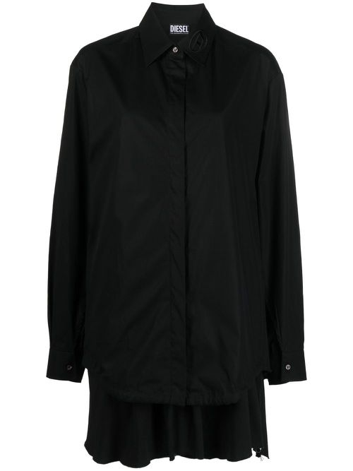 Extra-fabric-detail shirt - Black