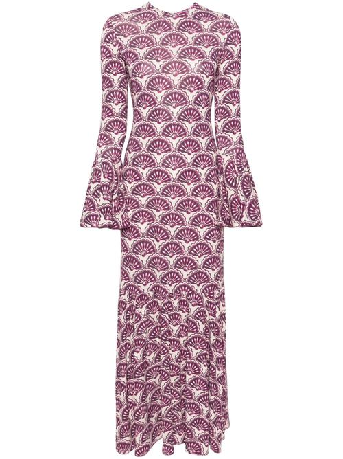 Alba Fans-print maxi dress - Purple
