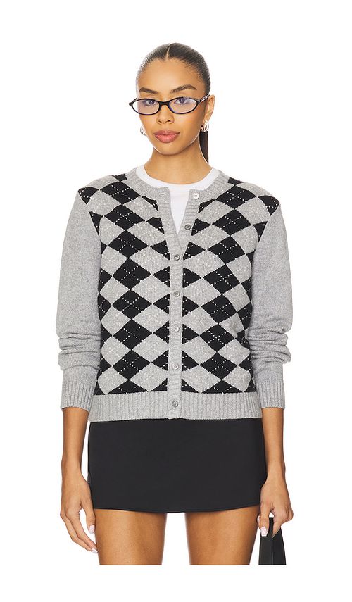 Guizio cárdigan relaxed argyle en color gris XXS también en L, M, S, XL