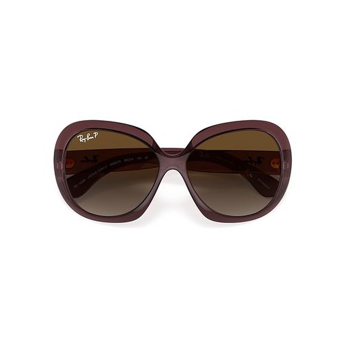 Ray-Ban Jackie Ohh II Transparent Sunglasses Transparent Brown Frame Grey Lenses Polarized 60-14