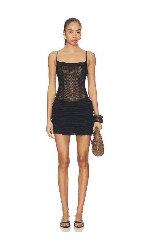 Lovers and Friends Oliviyah Wavy Knit Mini Dress in Black. - XS also in XXS, S, M
