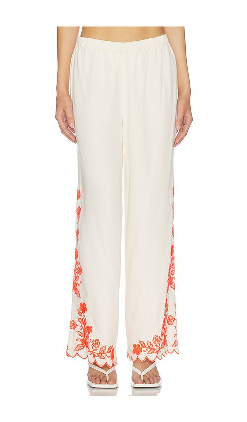 Amanda Uprichard Coraline Pants in Cream,Orange. - XL also in L, M
