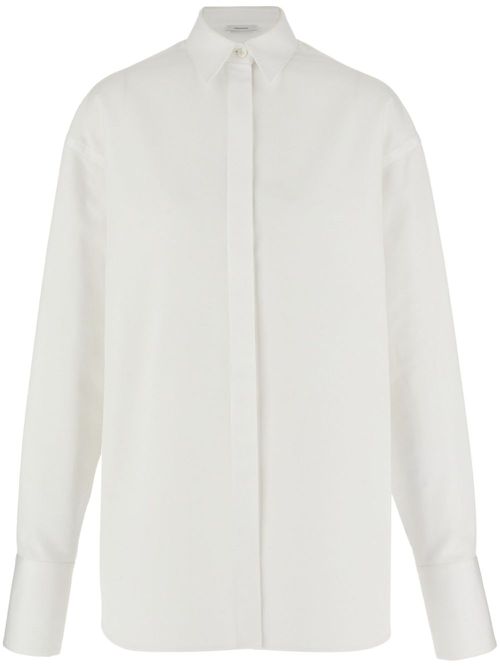 Sash high-neck shirt - White