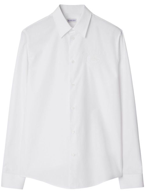 EKD-embroidered cotton shirt - White