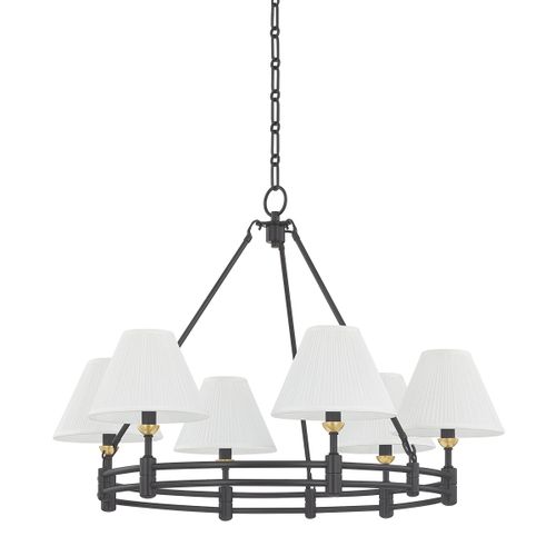 Aged Brass Distressed Bronze Chandelier from the Howard Collection