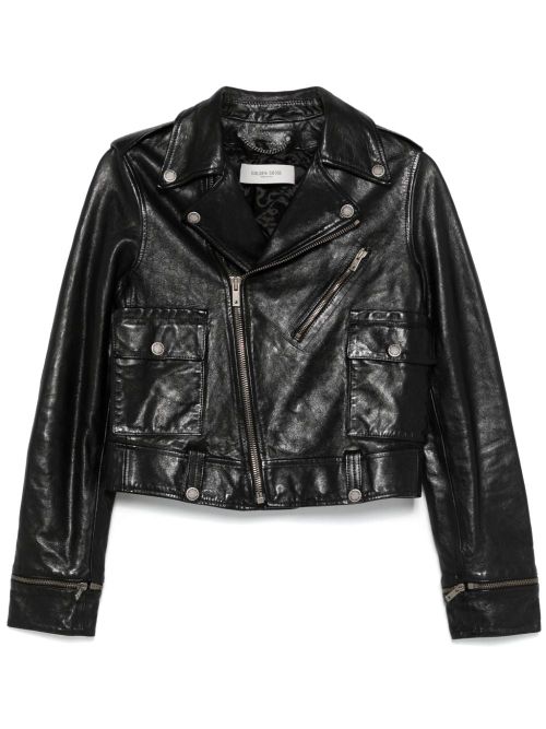 Shiny Leather Jacket — Black