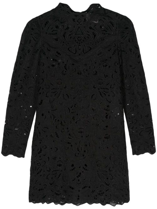 Broderie anglaise mini dress - Black