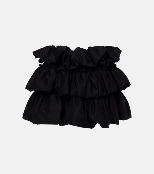 Tiered cotton miniskirt
