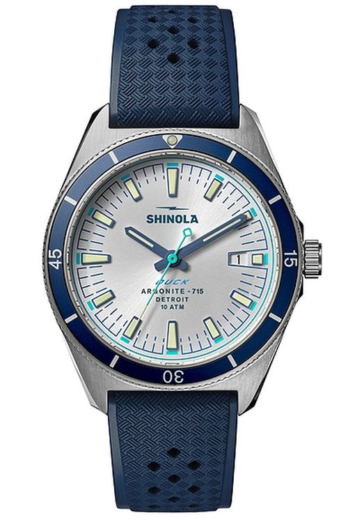 Shinola Duck Watch in Alabaster - Blue. a
