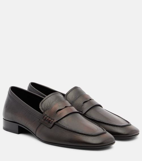 Leather penny loafers