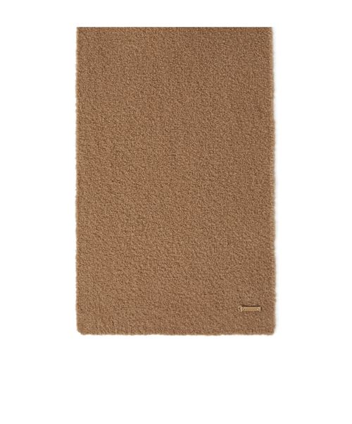 Bouclé silk and camel scarf