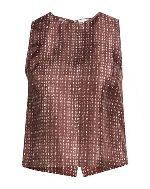 Chocolat Woman Top Chocolate brown Size 4 Silk