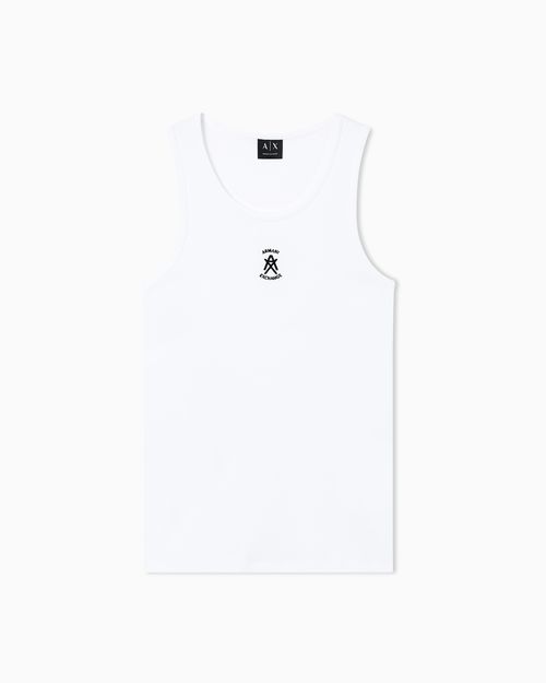 Ribbed tank top with logo