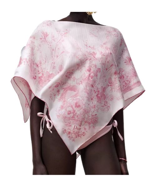 Iviera Toile de Jouy Floral Garden Silk Top