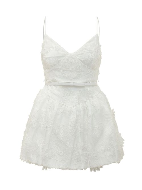 Mini Suit in Light Knit with Floral Embroidery