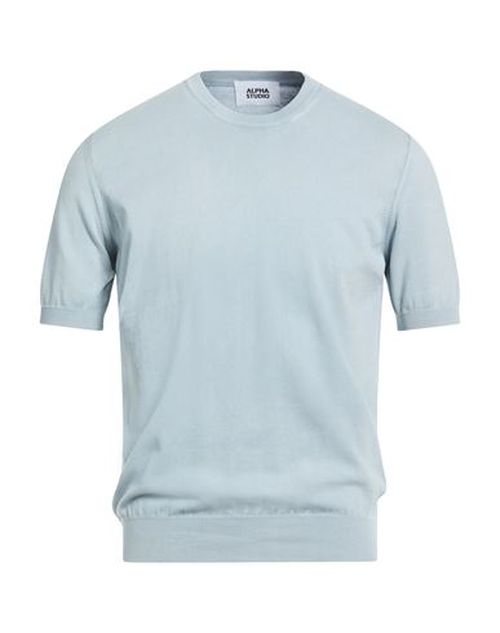 Man Sweater Sky blue Size 36 Cotton