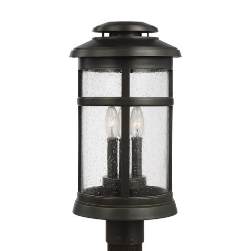 Visual Comfort Studio Newport 3-Light Outdoor Post Light in Antique Bronze