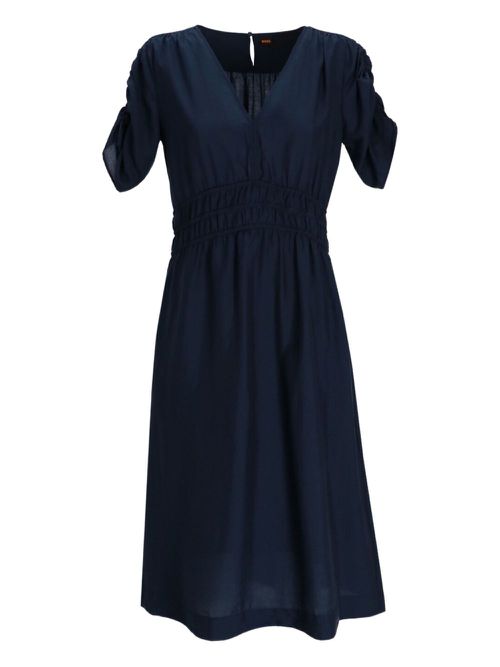 Puff-sleeve midi dress - Blue