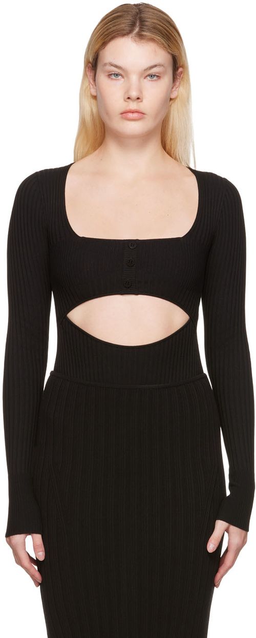 Black cutout bodysuit