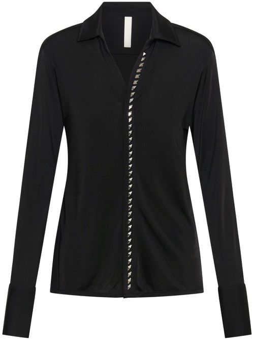 Studded-placket shirt - Black