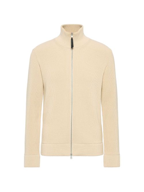 Ribbed Wool Cardigan — Cream