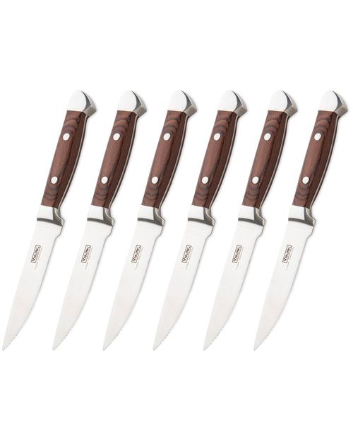 Steakhouse Pakka Wood 6Pc Steak Knife Set With Wooden Box