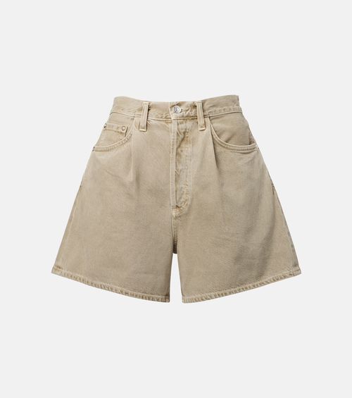 Mid-rise denim shorts