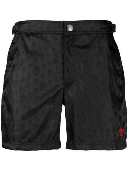 Skull-print swim shorts
