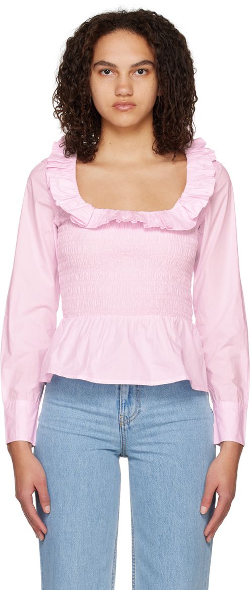 Pink smock blouse