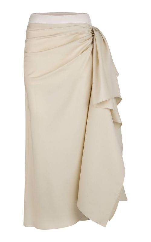 Liliana Ruched Draped Silk Maxi Skirt - Moda Operandi
