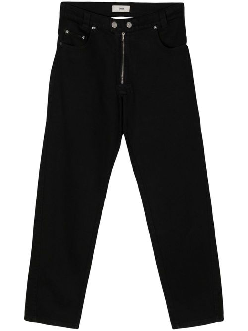 Rear cut-out slim-cut jeans - Black
