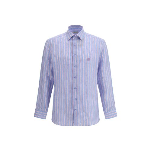 Striped Linen Shirt — Blue