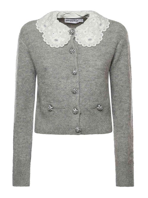 Cardigan With Lace Collar